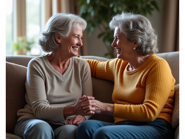 Two women supporting each other, symbolizing chronic condition support.