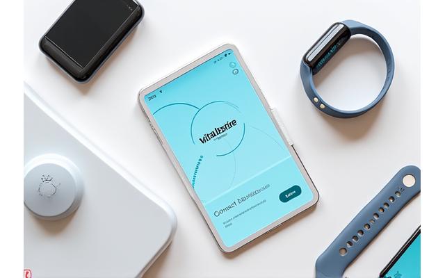Variety of popular fitness trackers and smartphones connected to a unified app interface, showing data flowing
