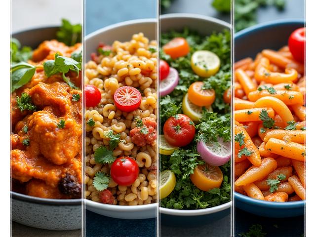 A collage of various healthy meal types, showcasing diversity in cuisine and ingredients.