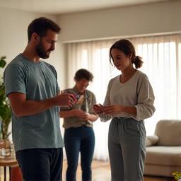 Diverse group of adults using wellness products in a home setting