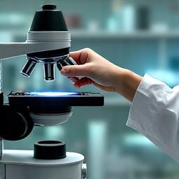 Microscope analyzing ingredients for product review