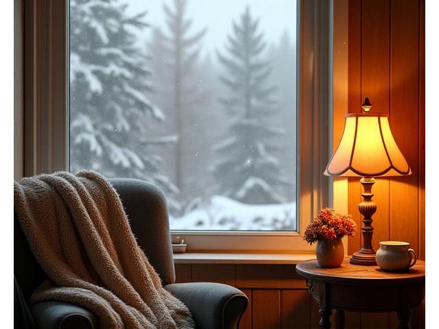 Cozy interior with soft light, symbolizing winter comfort