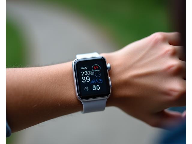 Sleek smartwatch displaying heart rate data on a wrist